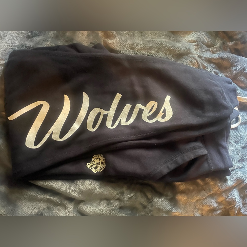 Darc Sport Black Sweatpants with White Wolves Print